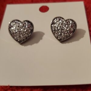 Silver Heart Stud Earrings